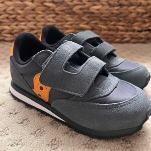 Stylish Gray and Orange Sneakers